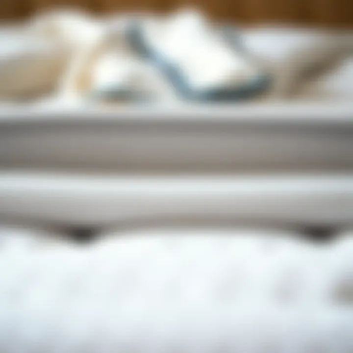 Close-up of mattress materials and textures