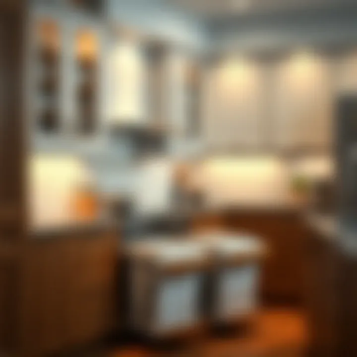 Enhanced Kitchen Organization with Trash Can Slides Optimized kitchen space with trash can slides