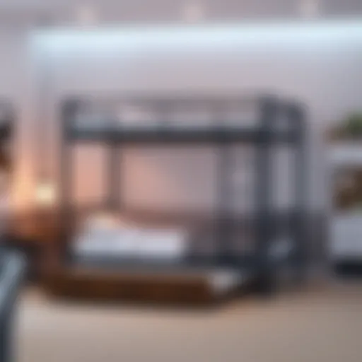 Stylish twin over twin bunk beds with trundle in a modern bedroom setting