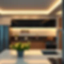 Elegant under cabinet lighting in a modern kitchen