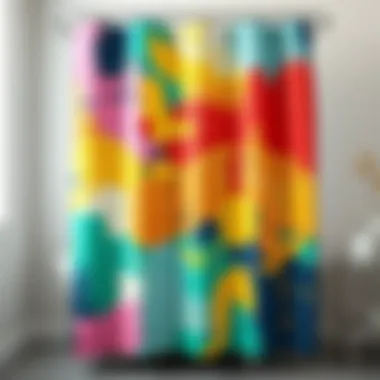 Vibrant and artistic shower curtain design featuring abstract patterns