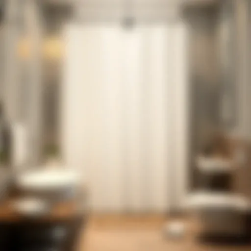 Elegant shower curtain set in a modern bathroom