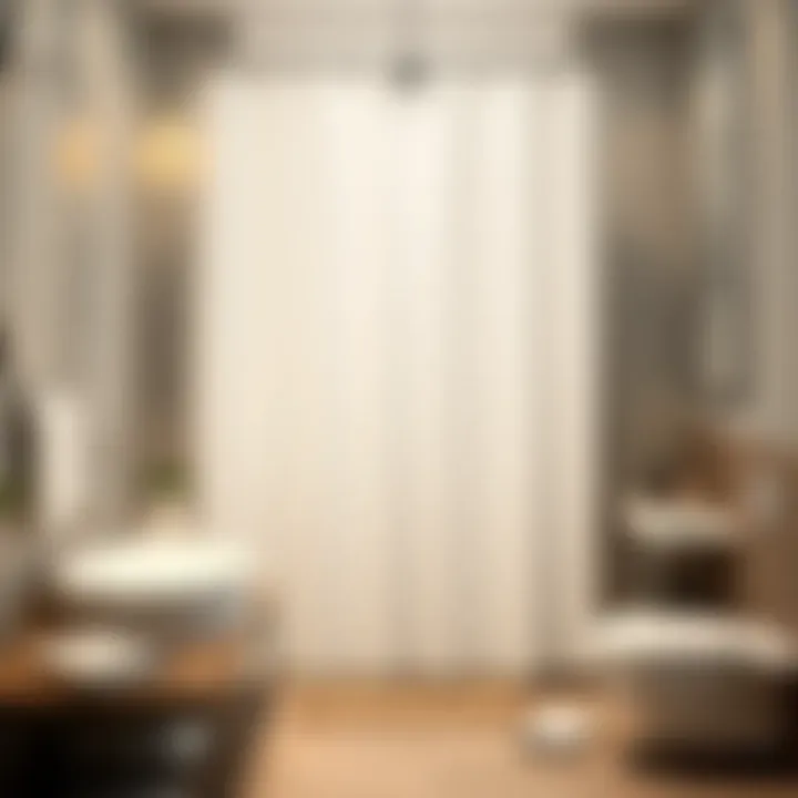 Elegant shower curtain set in a modern bathroom