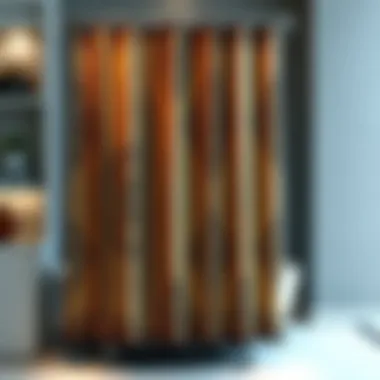 Luxurious shower curtain set with intricate detailing and textures