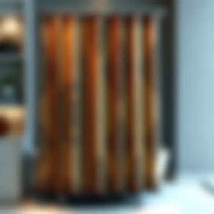 Luxurious shower curtain set with intricate detailing and textures