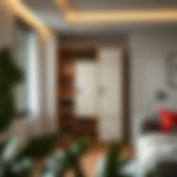 An aesthetically designed lockable storage cabinet in a home environment