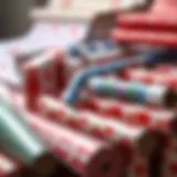 Diverse Designs of Wrapping Paper Vibrant patterns of gift wrapping paper showcasing various designs