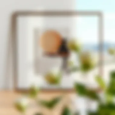 Sleek metal picture frame showcasing modern artwork