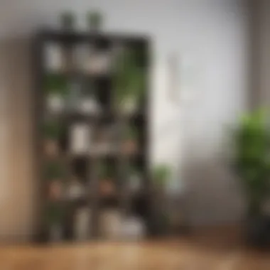 Stylish Cube Storage Shelf Decor Stylish cube storage shelf with decorative plants and books