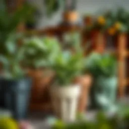 Diverse plant arrangements showcasing the versatility of 8 inch plastic pots.