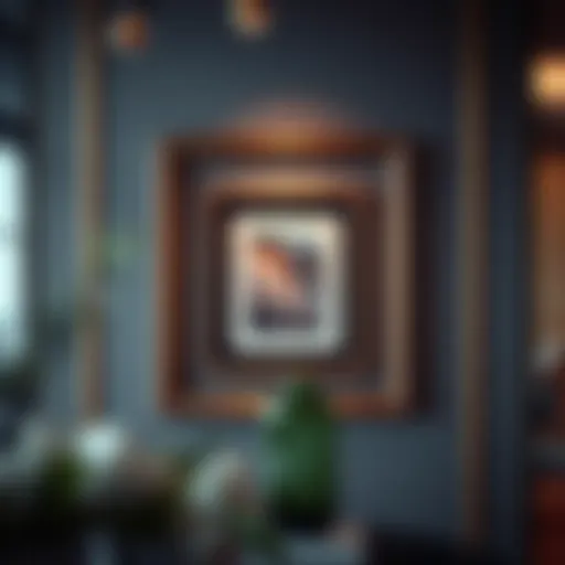 Artwork Display in 11x11 Matted Frame Elegant display of an 11x11 matted frame showcasing artwork