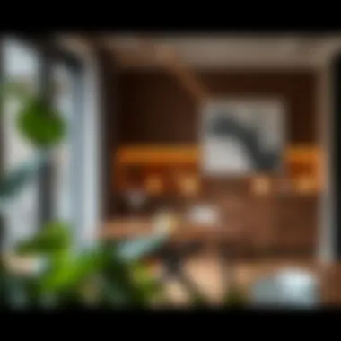 Chic foldable table incorporated into a stylish dining area