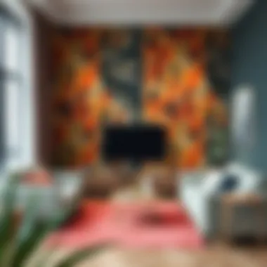 Bold Wallpaper Choices Contemporary living space with bold wallpaper