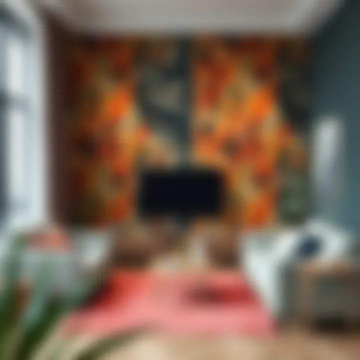 Bold Wallpaper Choices Contemporary living space with bold wallpaper