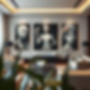 Modern Wall Art Enhancements Elegant living room with modern wall art