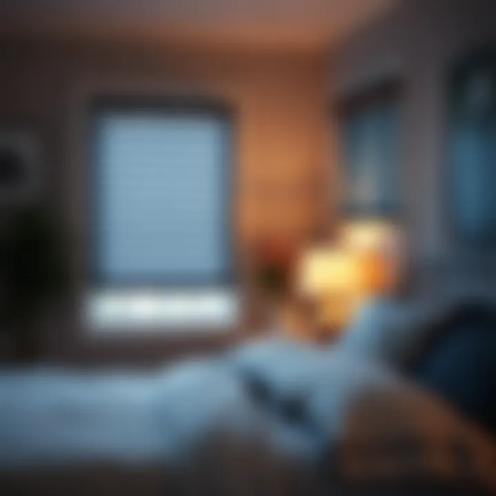 Mini blinds enhancing the aesthetic of a cozy bedroom