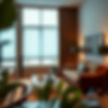 Elegant mini blinds in a stylish living room setting