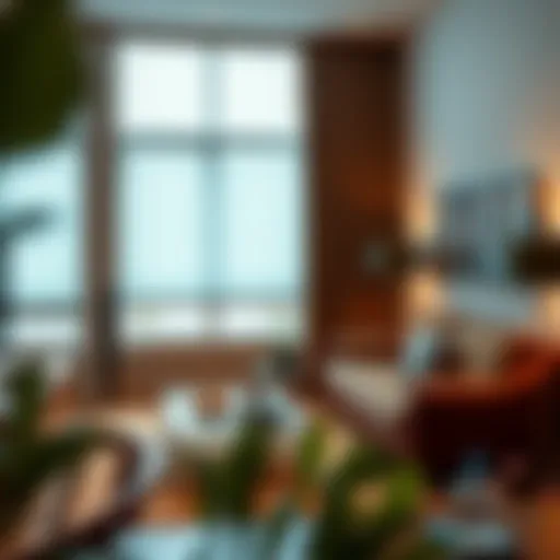 Elegant mini blinds in a stylish living room setting