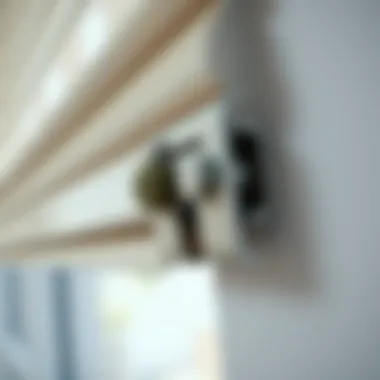 Close-up of a modern mini blind mechanism