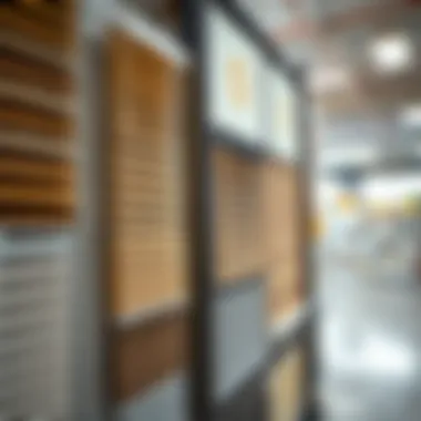 Variety of mini blinds displayed on a Walmart shelf