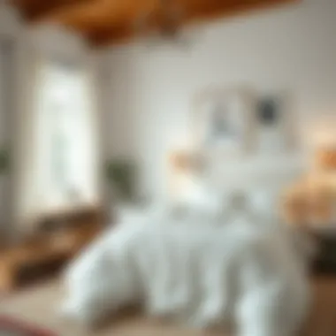 Interior design showcasing white duvet covers