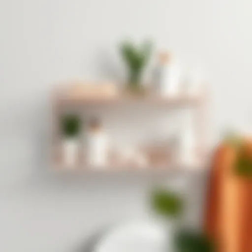 Minimalist wire shelf showcasing bathroom essentials