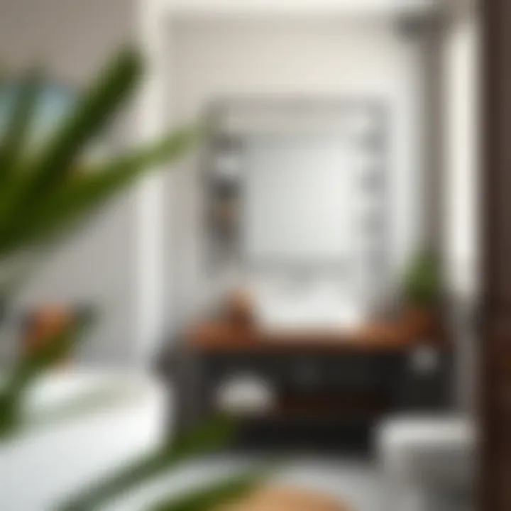 Stylish Wire Shelving in a Contemporary Setting Stylish wire shelving in a modern bathroom