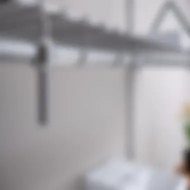 Close-up of Wire Shelf Design Features Close-up of wire shelf details and design