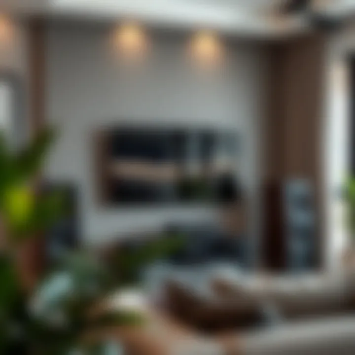 Stylish home audio setup with wireless surround sound