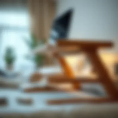 Ergonomic Excellence Close-up of ergonomic features of a wooden stand