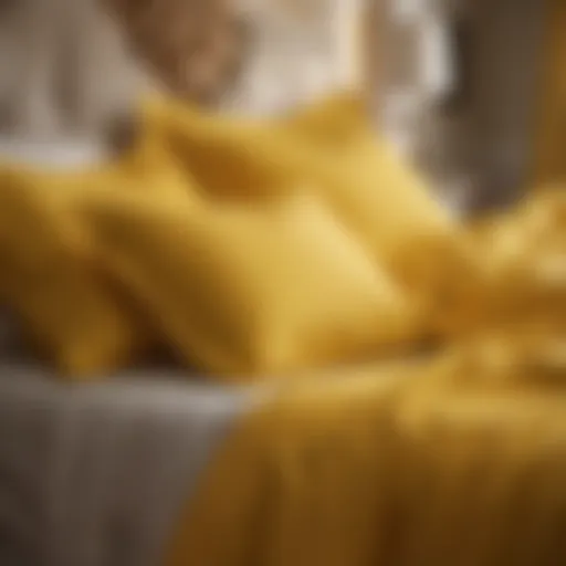 Luxurious yellow queen sheets draped elegantly on a bed