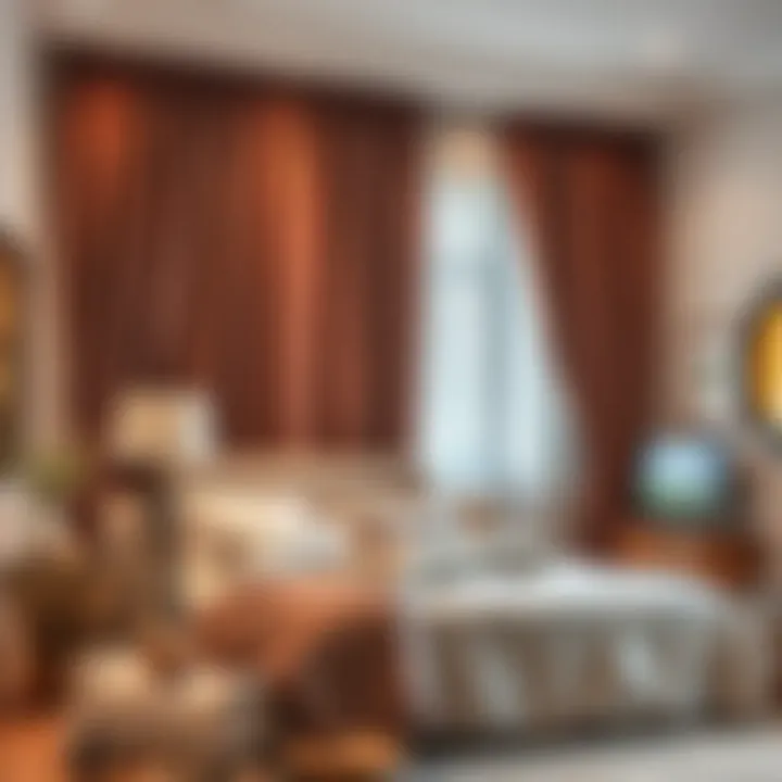 Installation of extra wide velvet curtains in a cozy bedroom