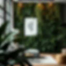 Lush foliage wall blending with modern interior decor