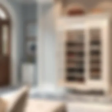 Elegant foyer shoe cabinet showcasing organization
