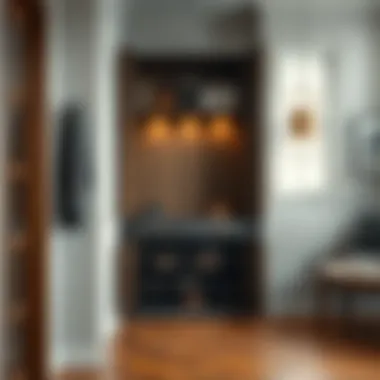 Modern foyer shoe cabinet with sleek design