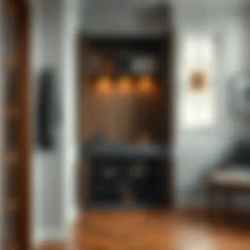 Modern foyer shoe cabinet with sleek design