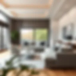 Stylish sectional sofa in a contemporary living room