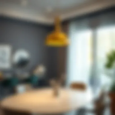 Elegant gold pendant lights over a modern dining table