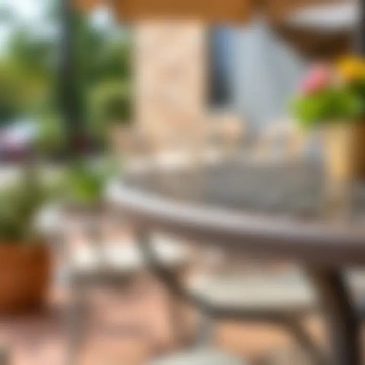 Close-up of unique materials used in Hampton Bay bistro furniture