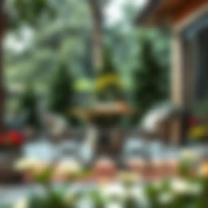 Cozy outdoor dining setup featuring Hampton Bay bistro table and chairs