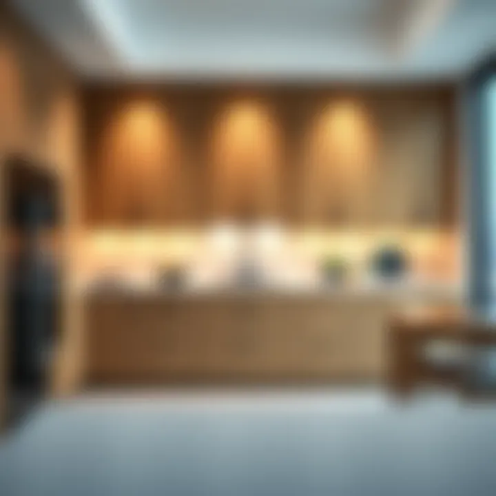 Hickory Base Cabinet in Modern Kitchen Stylish hickory base cabinet in a modern kitchen setting, highlighting its aesthetic appeal