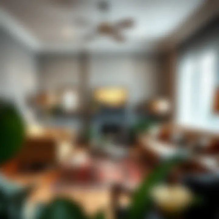 Cozy Living Room Harmony A cozy living room showcasing a harmonious blend of modern and vintage decor