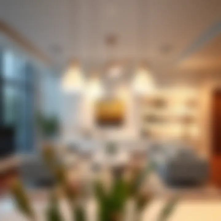 Chic Pendant Lighting for Spacious Living Areas Chic pendant lighting illuminating a spacious living area