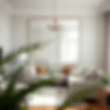 Elegant Reflection in Living Space Elegant white mirror reflecting natural light in a bright living room