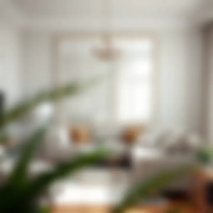 Elegant Reflection in Living Space Elegant white mirror reflecting natural light in a bright living room