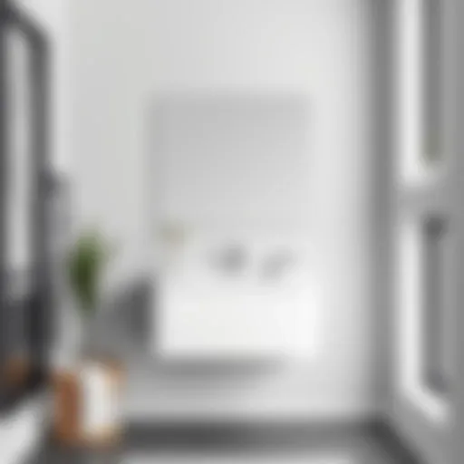 Sleek wall-mounted bathroom vanity in a small space