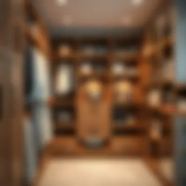Stylish Closet Layout with Bookcases Stylish layout of a closet featuring integrated bookcases