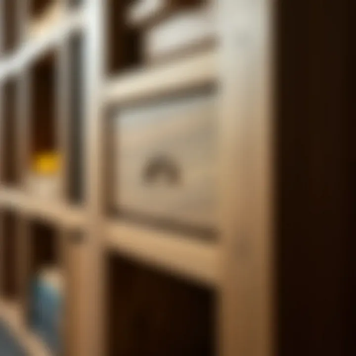 Intricate Craftsmanship of Wooden Storage Close-up of the intricate craftsmanship on a wooden storage cube