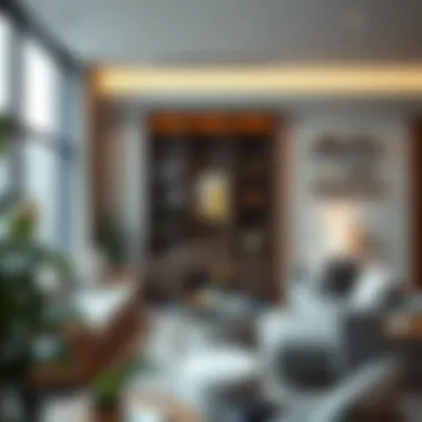 Narrow Organizer in a Modern Living Room Elegant narrow organizer in a stylish living room setting