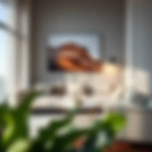 Modern Living Room Elegance Elegant 32-inch tall side table in a modern living room setting